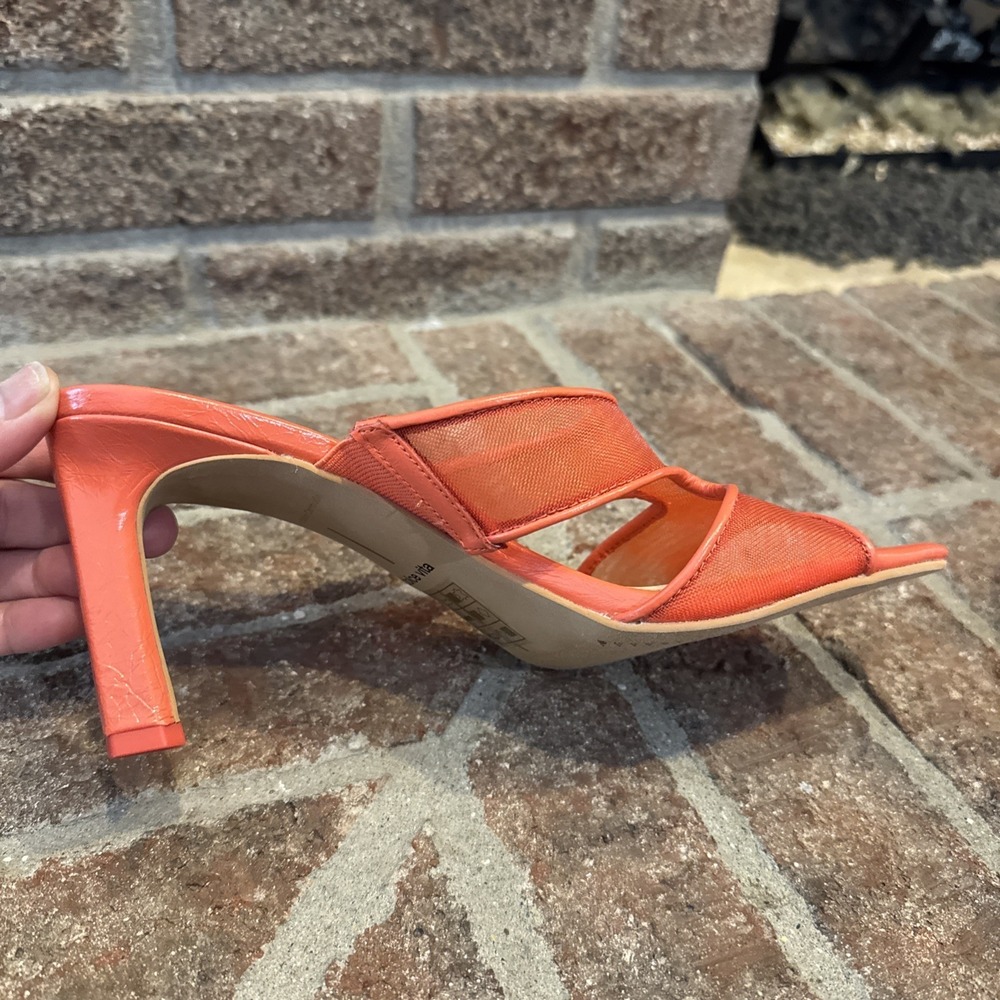 Dolce Vita Womens Sandals Orange Mesh Open-Toe Slide Square Toe Size 7.5 #226 - Picture 4 of 16